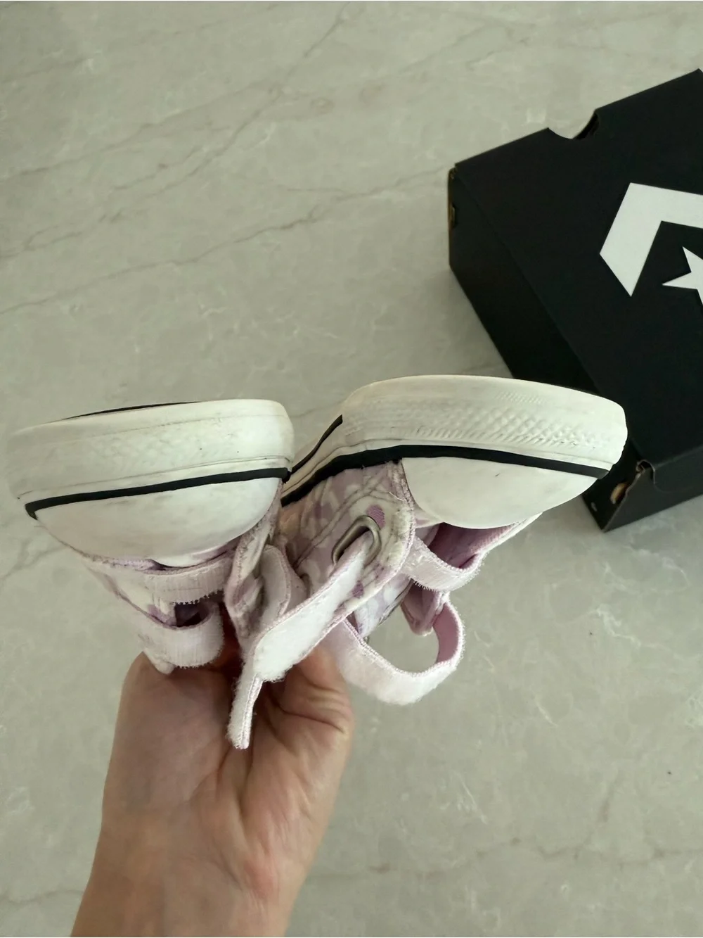 Converse Kids Pink Patterned Velcro Sneakers